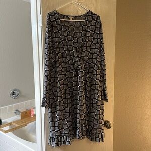 Cato Navy Patterned Wrap Dress